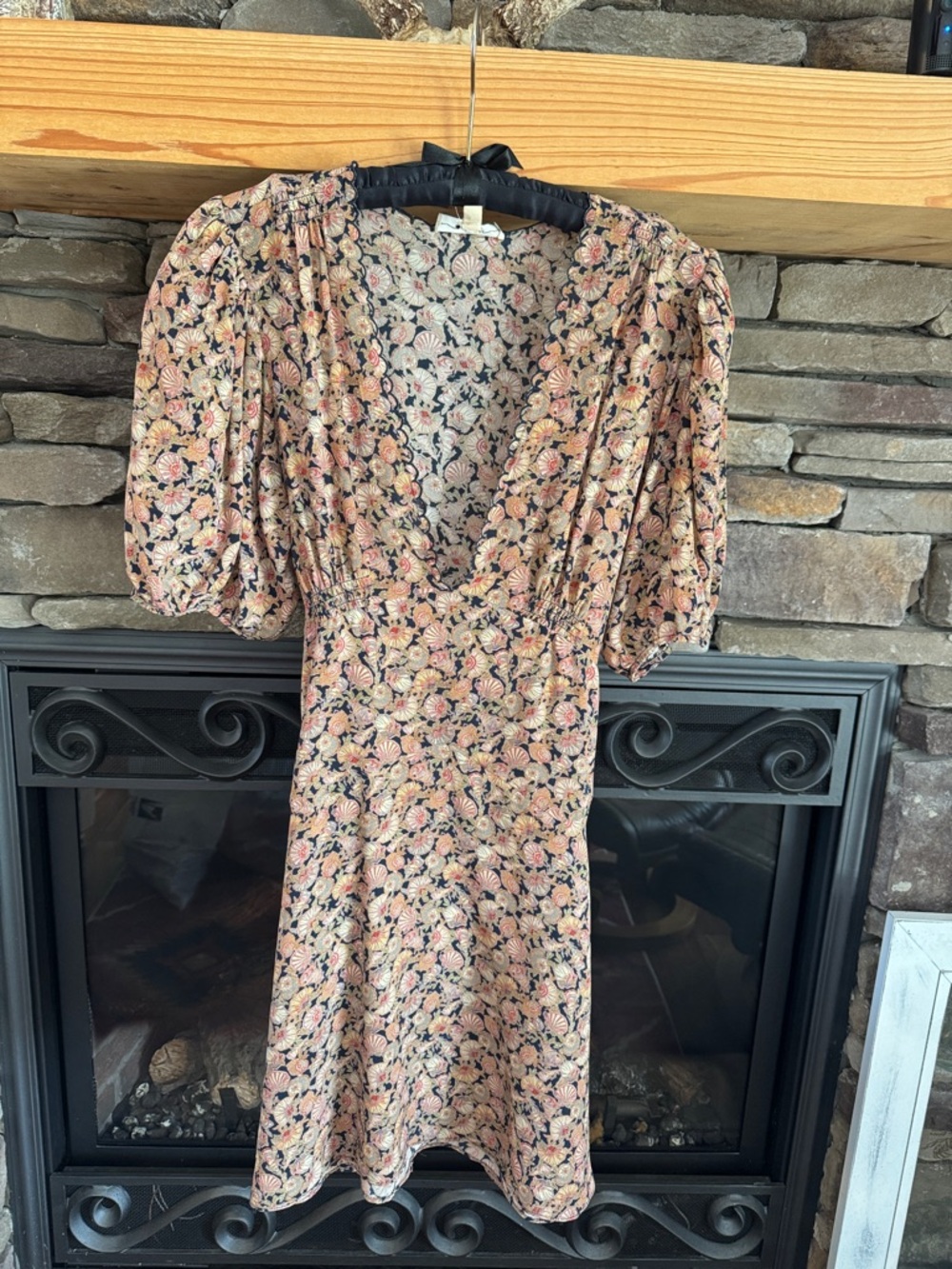 DOEN Dianne 100% Silk Dress Seashell Print Size Small